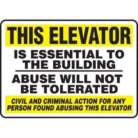 SAFETY SIGN THIS ELEVATOR IS MEQM924XL